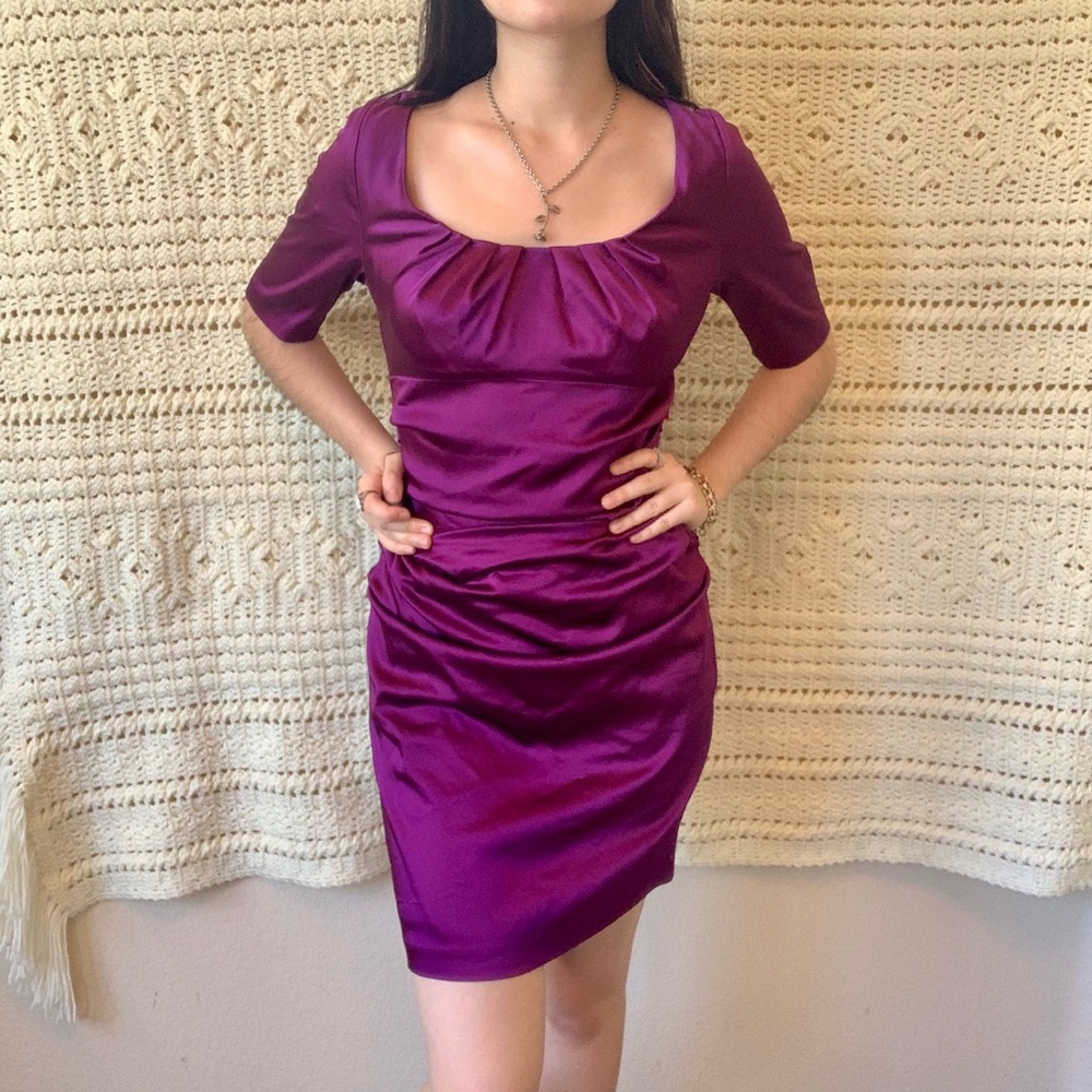 Vintage Purple Satin Dress